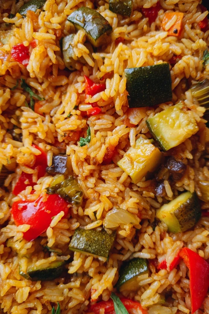 Mediterrane rijstschotel
