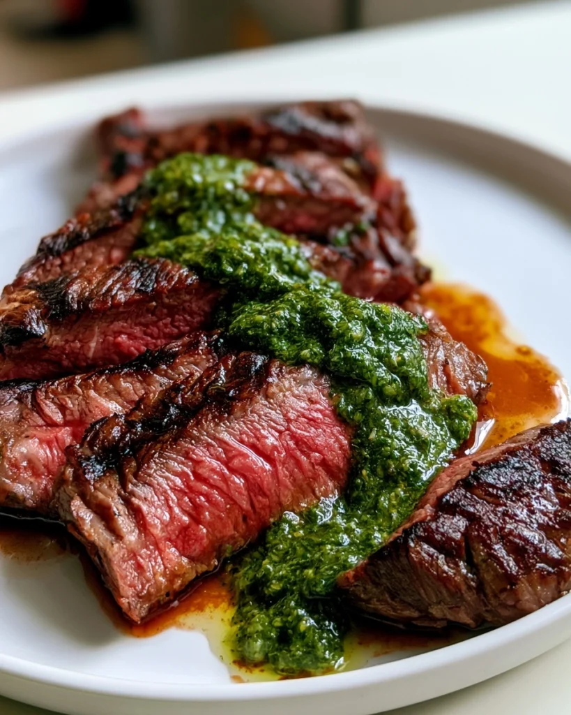 Bavette van de BBQ met Salsa Verde