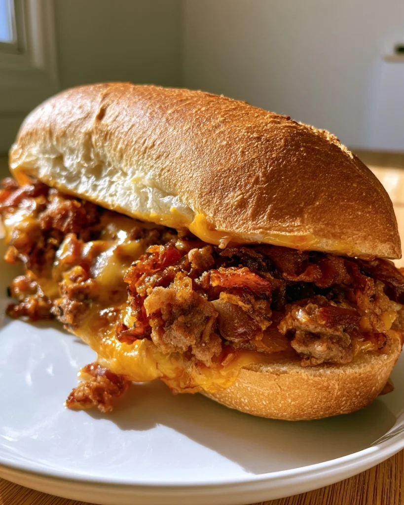 GEVULD STOKBROOD MET GEHAKT, SPEK EN CHEDDAR