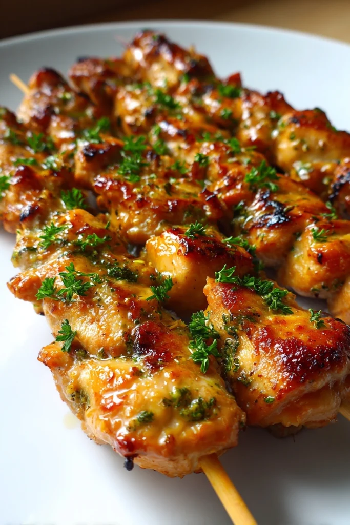 Kipspiesjes van de BBQ