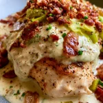 Romige boursin-kip met spek en prei is een must-try!
