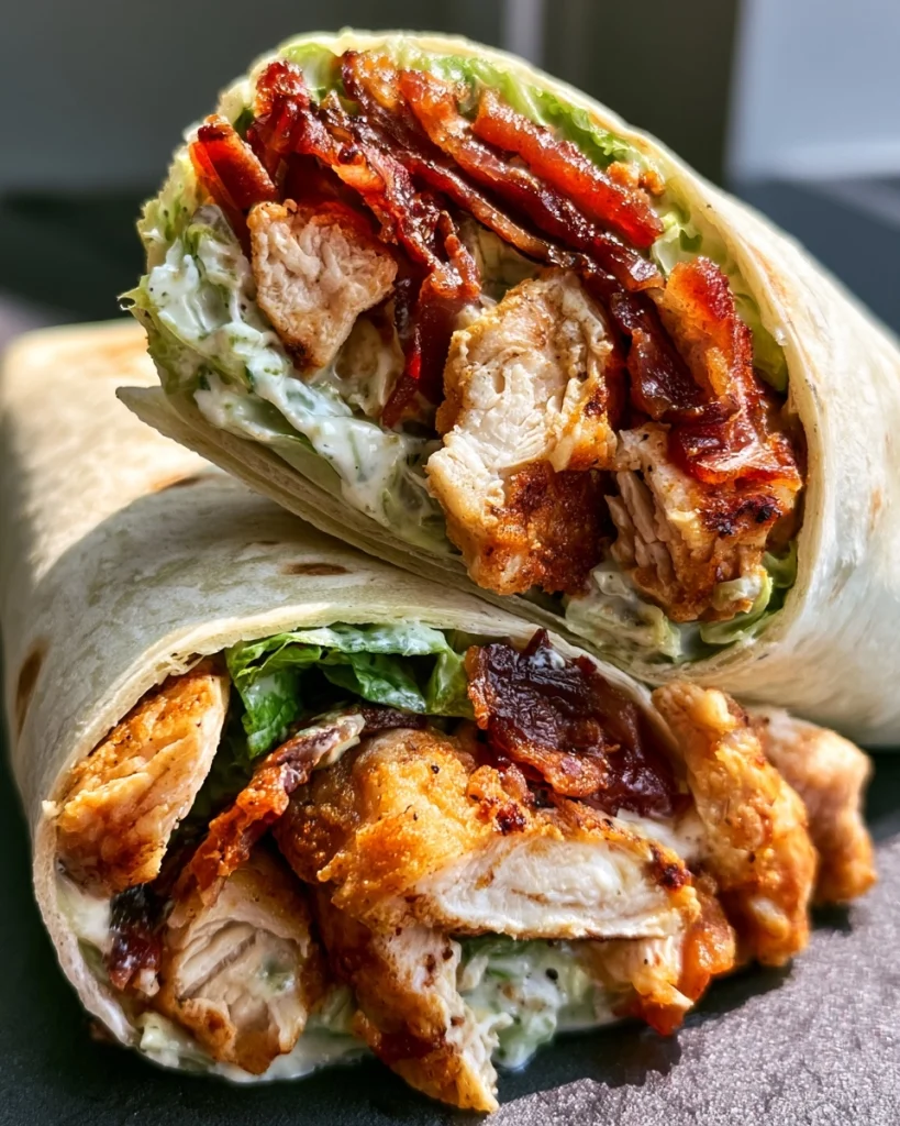 Caesar Wrap met Krokante Kip en Bacon