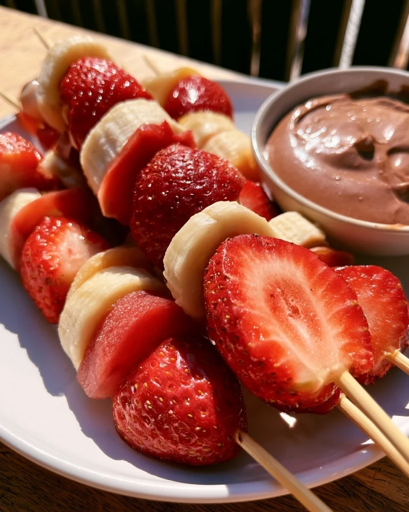 Fruitspiesjes met Chocolade-Yoghurtdip