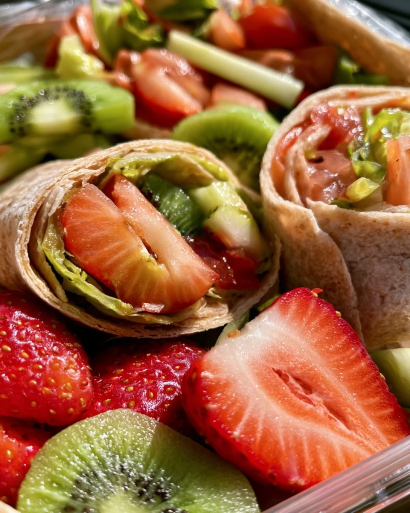 Gezonde Picknick-Lunchbox met Wraps, Fruit en Groenten