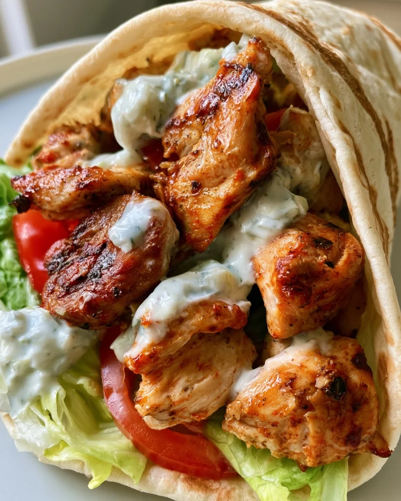 Griekse Gyroswrap met Kip en Tzatziki