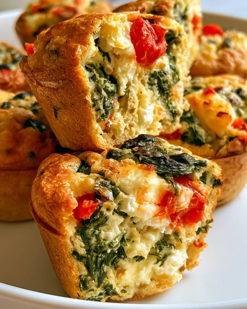 Hartige Muffins met Spinazie, Feta en Tomaat