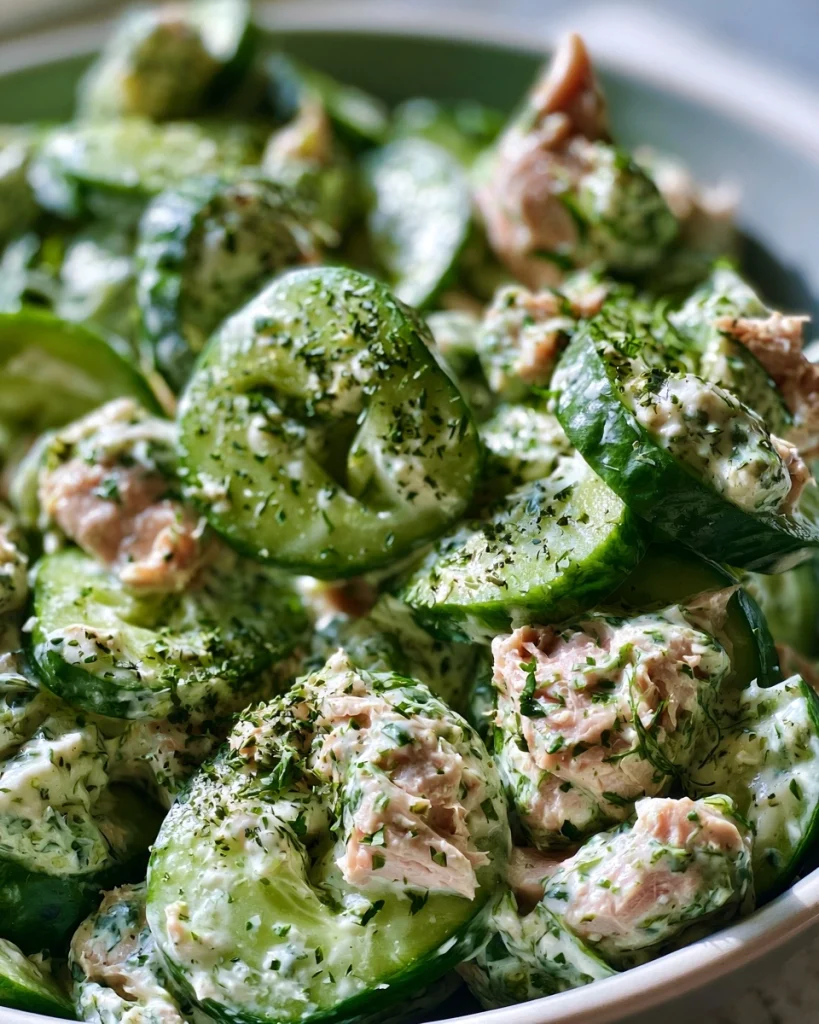 Komkommer-Tonijnsalade met Yoghurt en Verse Kruiden
