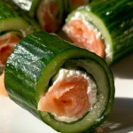 Koude Komkommerrolletjes met Roomkaas en Zalm