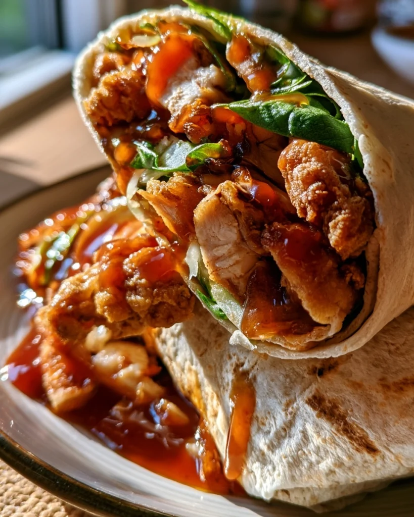 Krokante Kipwrap met Honing-Srirachasaus