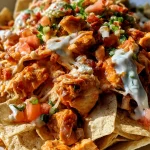 Loaded Buffalo Chicken Nachos met Ranch