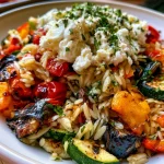 Mediterrane Orzobowl met Feta en Gegrilde Groenten