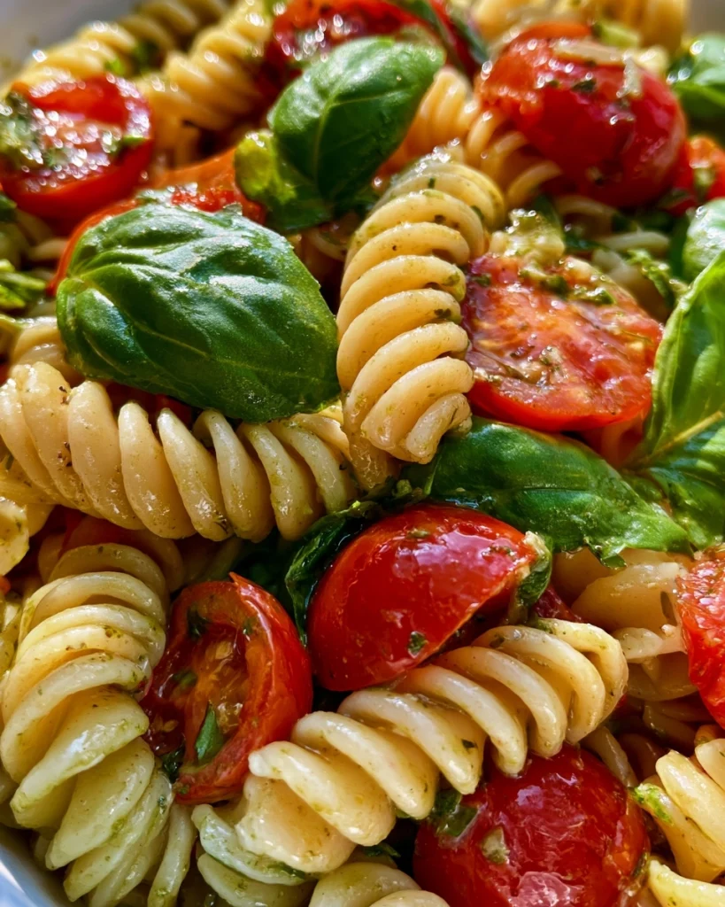 Mediterrane Picknick-Pastasalade met Pesto