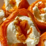 Oranje Paprikahapjes met Roomkaas en Cheddar