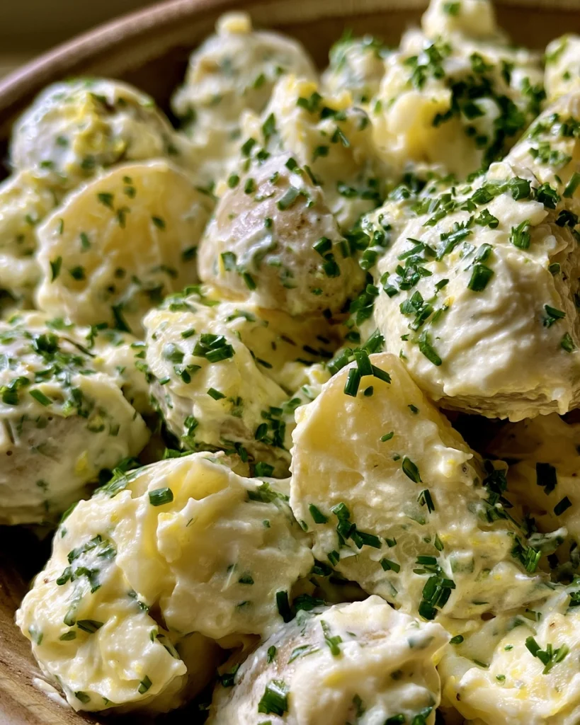 Romige Aardappelsalade met Dijonmosterd en Bieslook