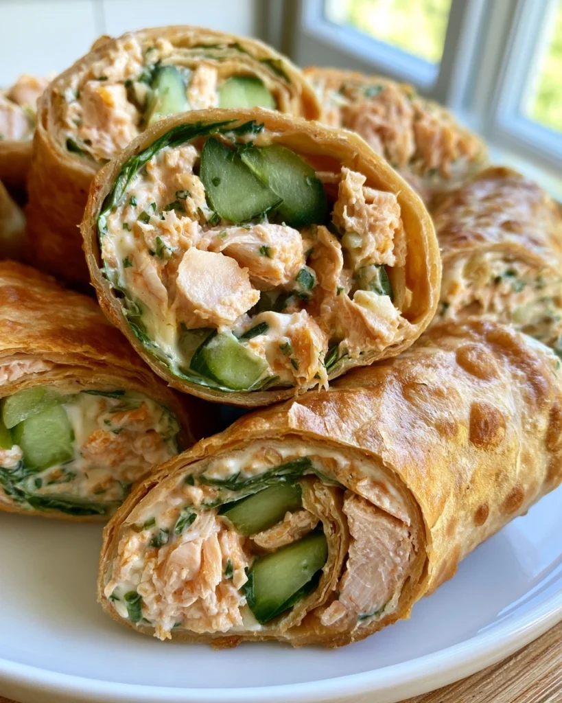 Snelle Picknickrolletjes met Kip, Roomkaas en Komkommer