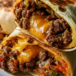 Taco Cheeseburger Wrap met Gehakt en Cheddar