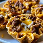 Tortilla Taco Cups met Gehakt en Kaas