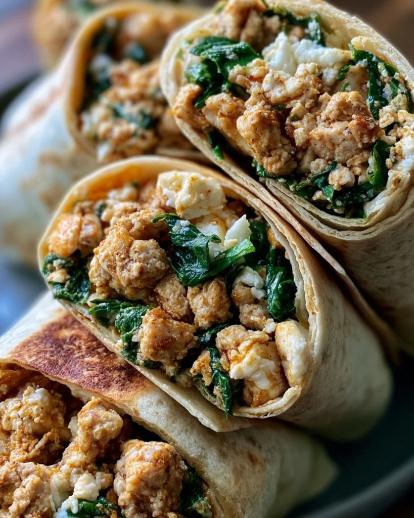 Wraps met Kipgehakt, Spinazie en Feta