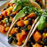 Zoete-Aardappel-Taco’s met Zwarte Bonen en Maïs voor een heerlijke maaltijd!