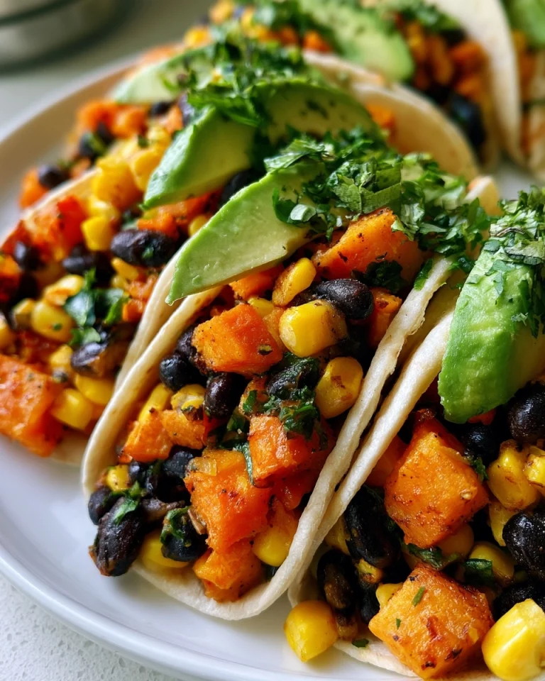 Zoete-Aardappel-Taco’s met Zwarte Bonen en Maïs